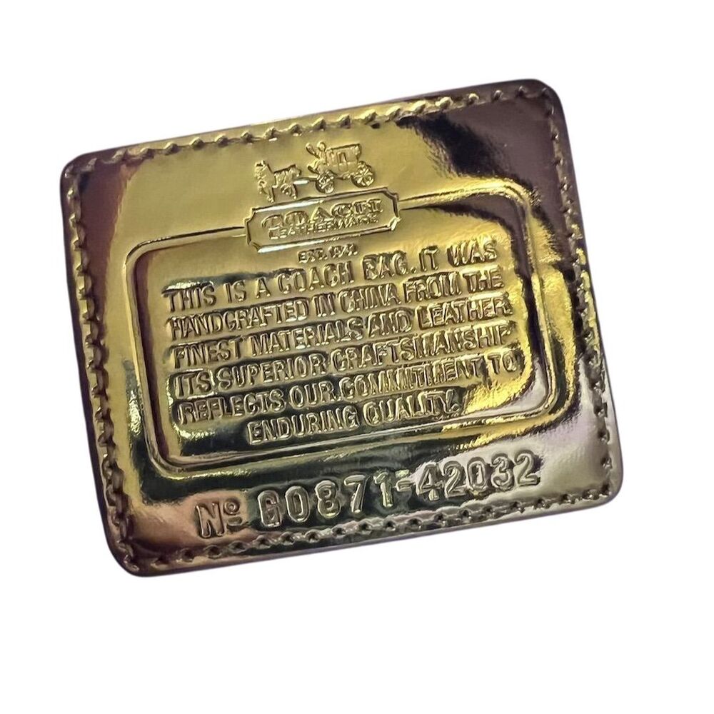 Coach Women's Purple Nylon Wristlet with Gold Accents - Picture 4 of 6